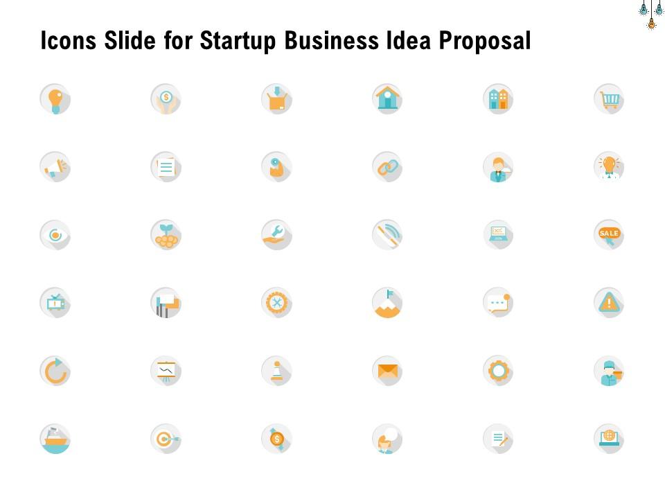 Icons slide for startup business idea proposal ppt powerpoint presentation inspiration guide Slide01