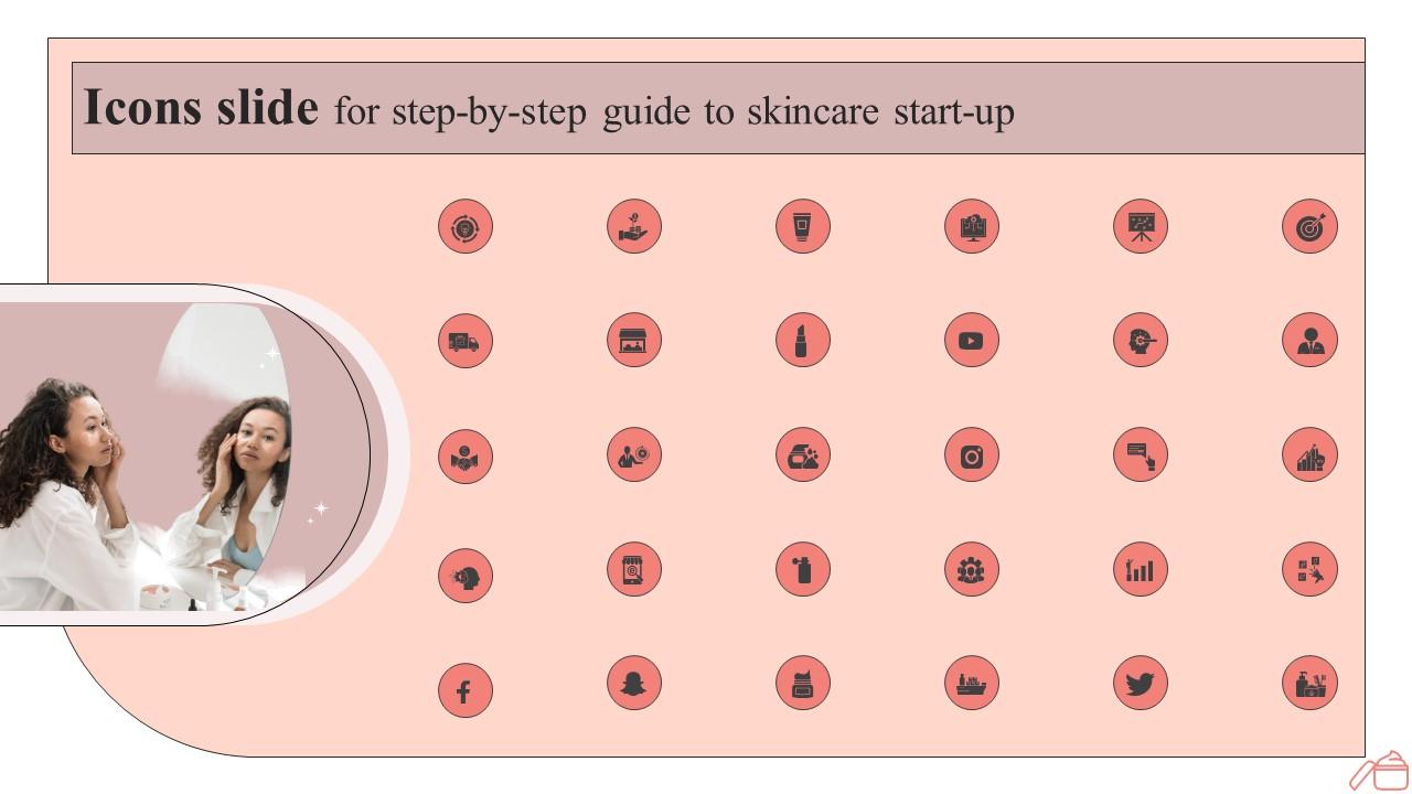 Icons Slide For Step By Step Guide To Skincare Start Up Ppt Icon Slideshow BP SS