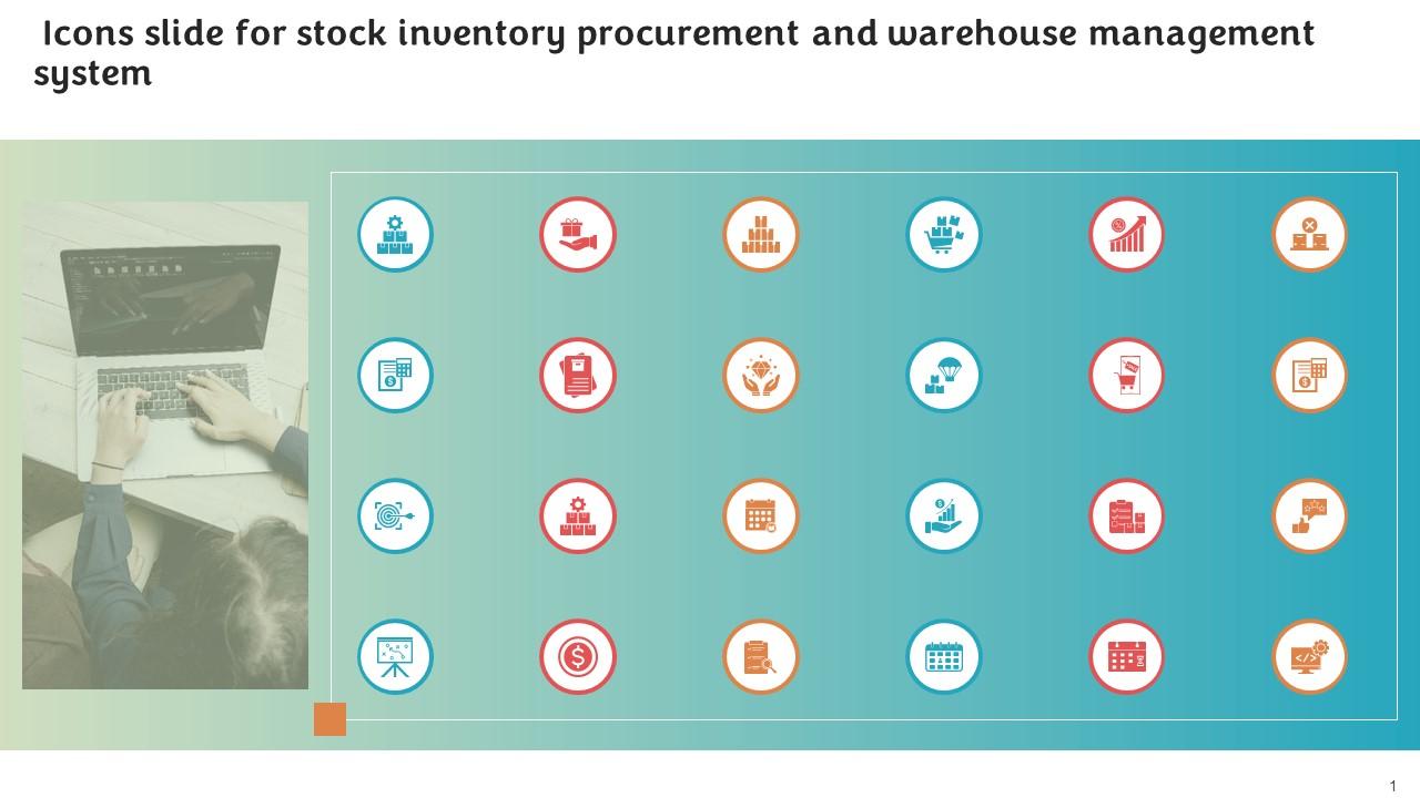Icons Slide For Stock Inventory Procurement And Warehouse Management System Slide01