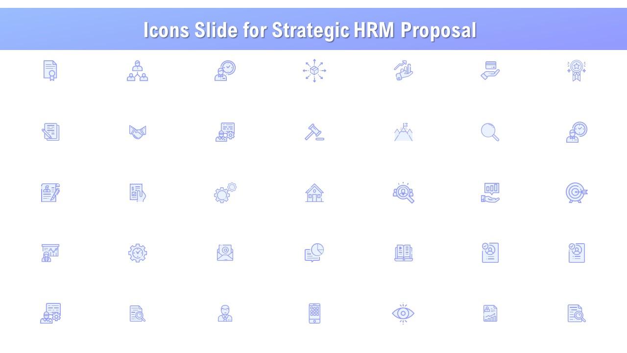 Icons slide for strategic hrm proposal Slide01