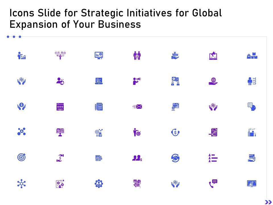 Icons slide for strategic initiatives for global expansion of your business ppt inspiration Slide01