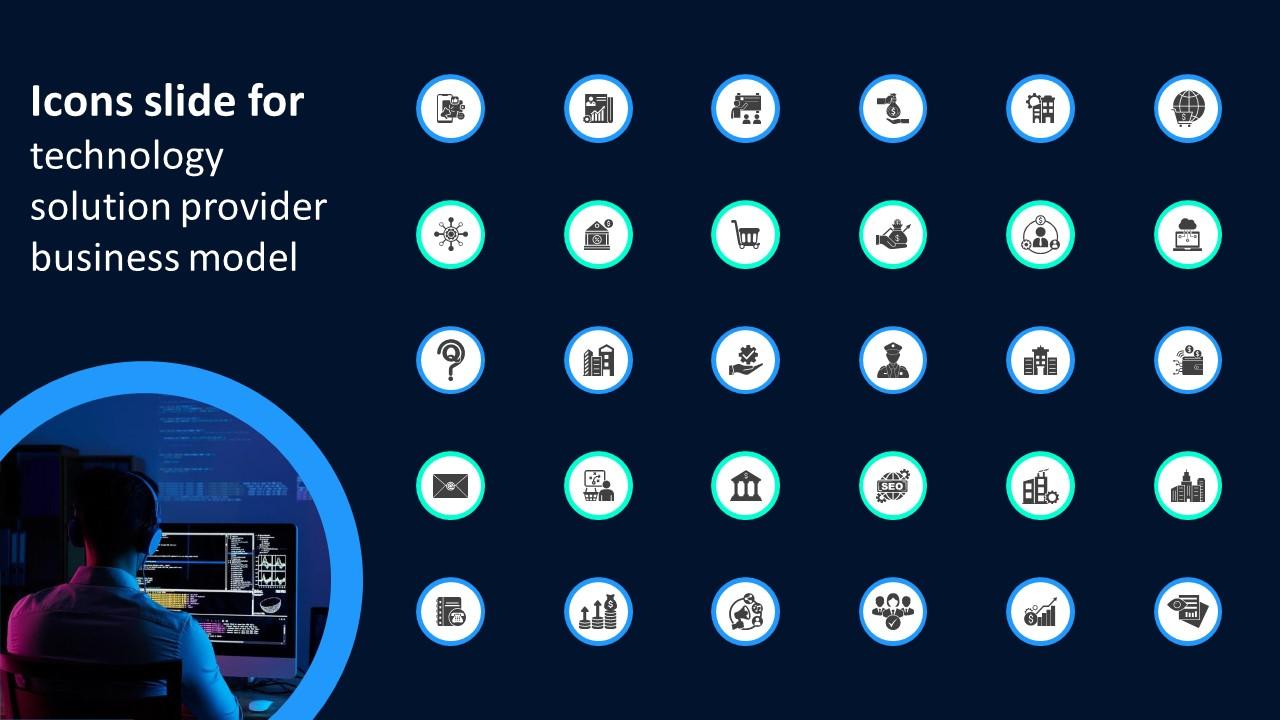 Icons Slide For Technology Solution Provider Business Model BMC SS V