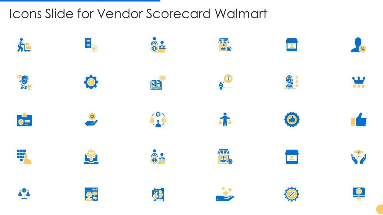 Icons slide for vendor scorecard walmart Slide01