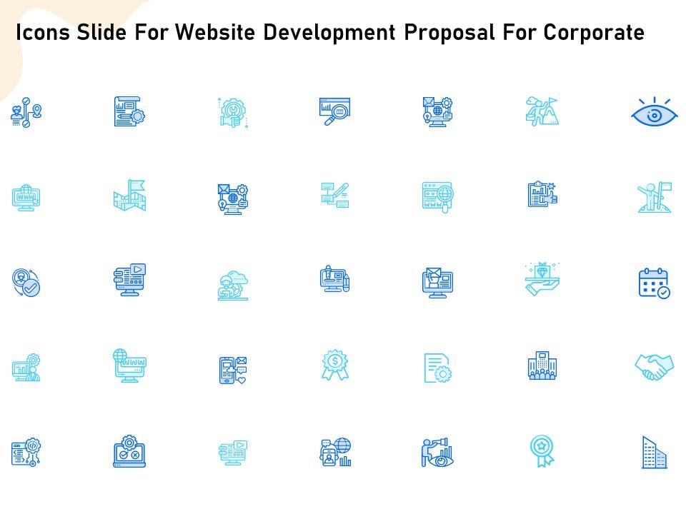 Icons slide for website development proposal for corporate ppt file display Slide01