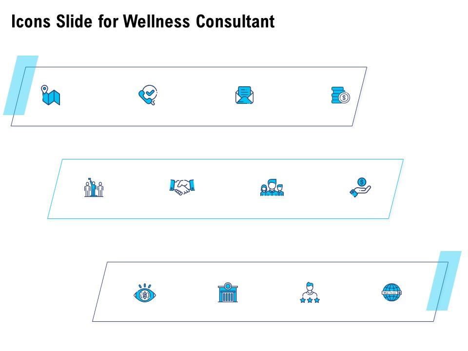 Icons slide for wellness consultant ppt powerpoint presentation example 2015 Slide01