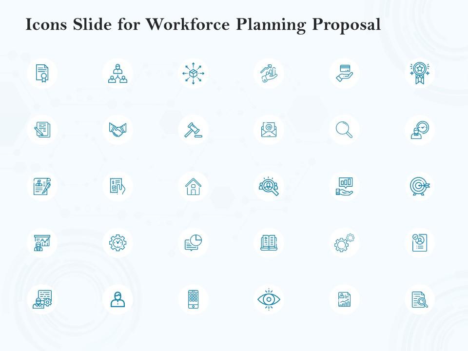 Icons slide for workforce planning proposal ppt powerpoint presentation show Slide01