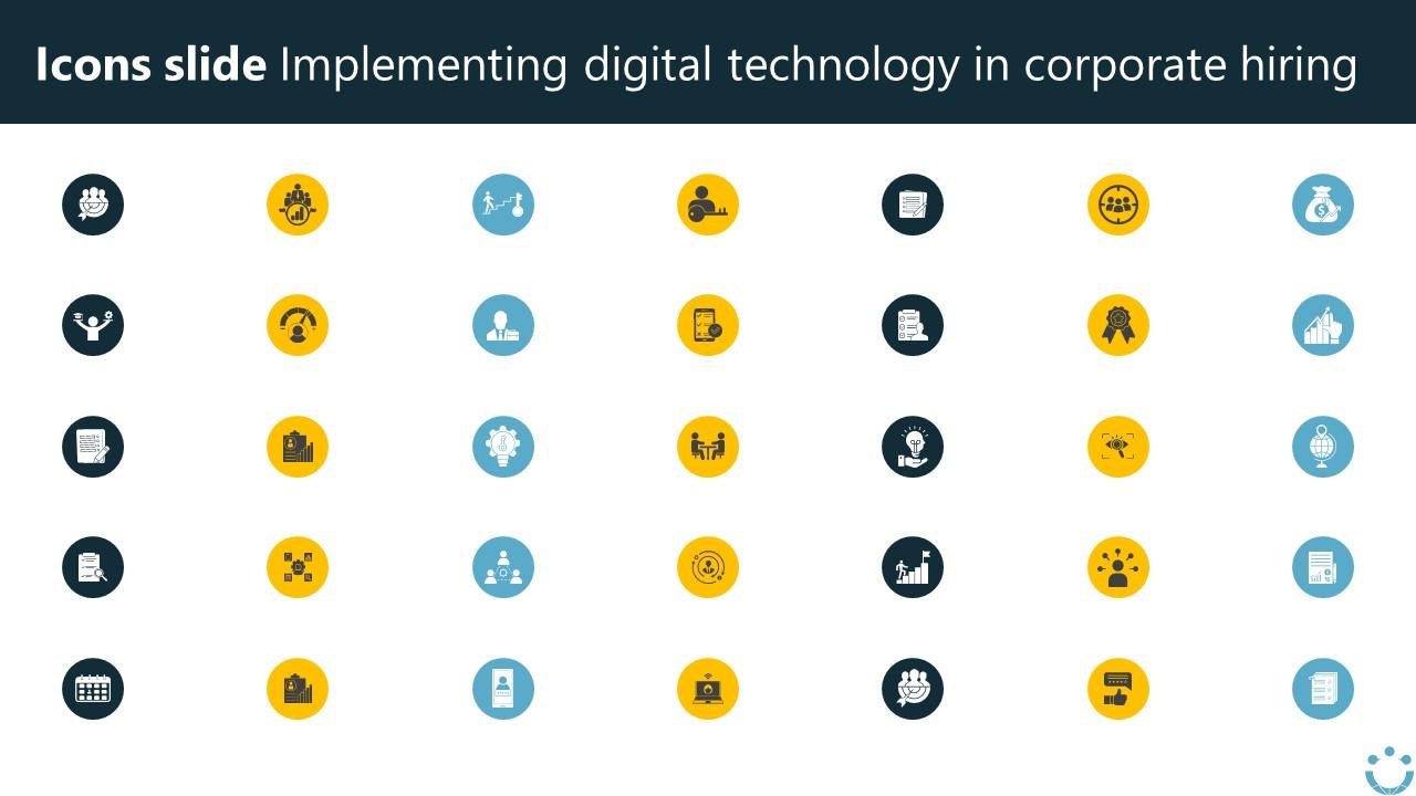 Icons Slide Implementing Digital Technology In Corporate Hiring