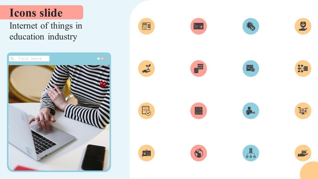 Icons Slide Internet Of Things In Education Industry IoT SS V
