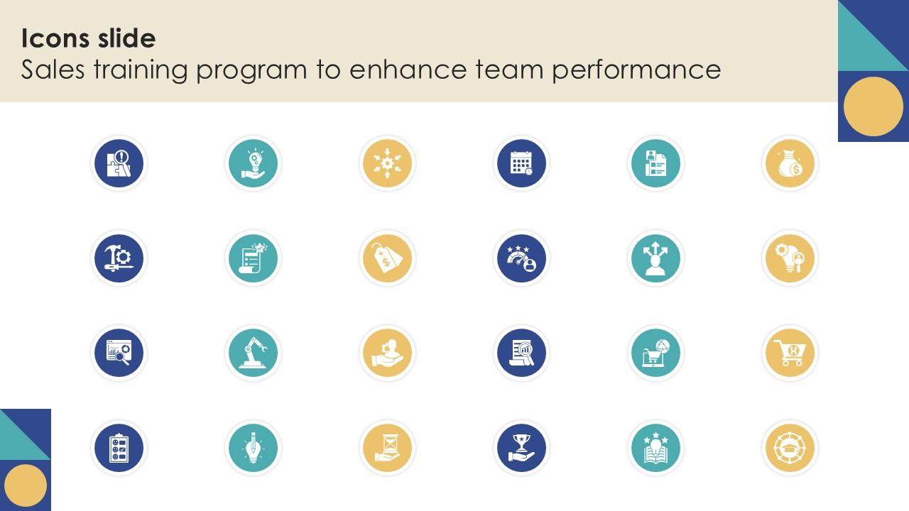 Icons Slide Sales Training Program To Enhance Team Performance PPT Slides