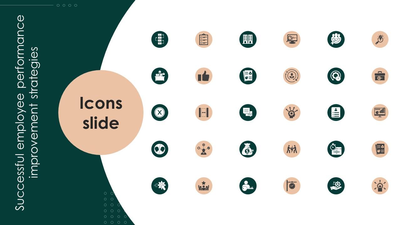 Icons Slide Successful Employee Performance Improvement Strategies