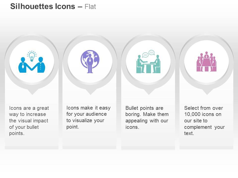 Idea sharing global team business management team leadership ppt icons graphics Slide01