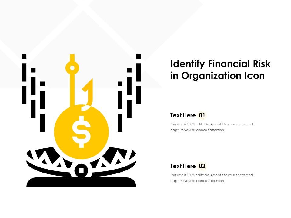 Identify financial risk in organization icon Slide01