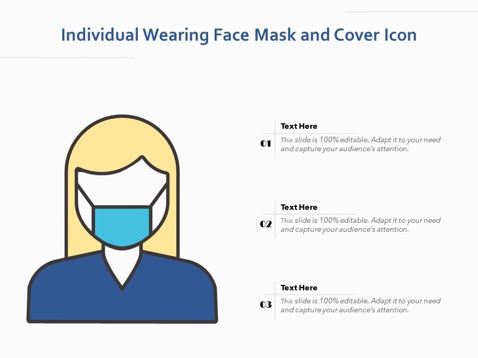 Individual wearing face mask and cover icon Slide01