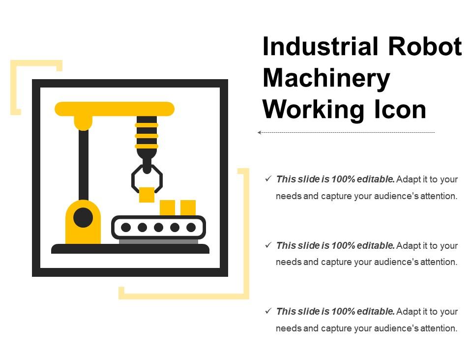 Industrial robot machinery working icon Slide01