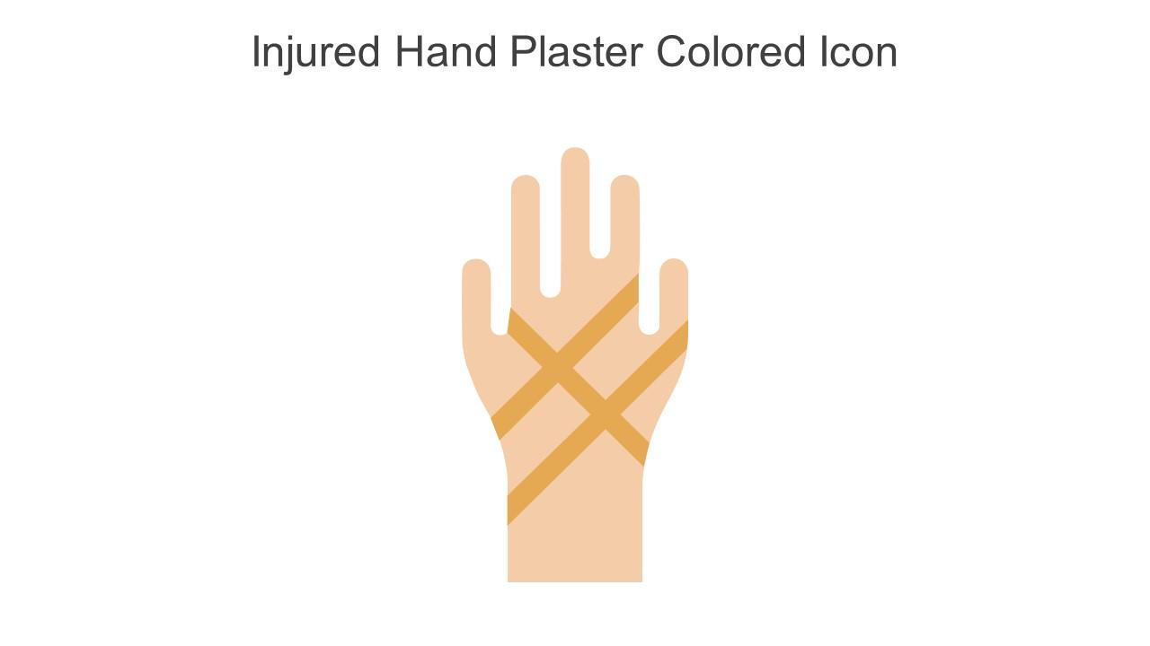 Injured Hand Plaster Colored Icon In Powerpoint Pptx Png And Editable Eps Format