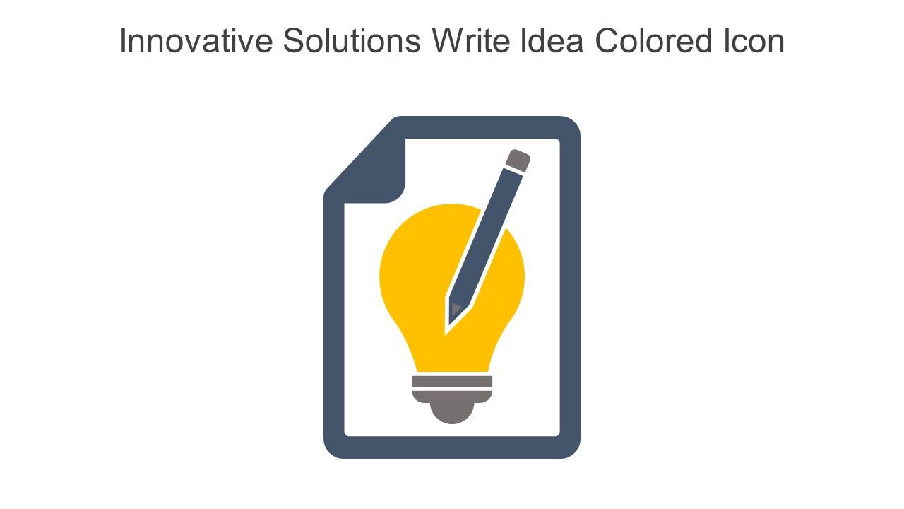 Innovative Solutions Write Idea Colored Icon In Powerpoint Pptx Png And Editable Eps Format