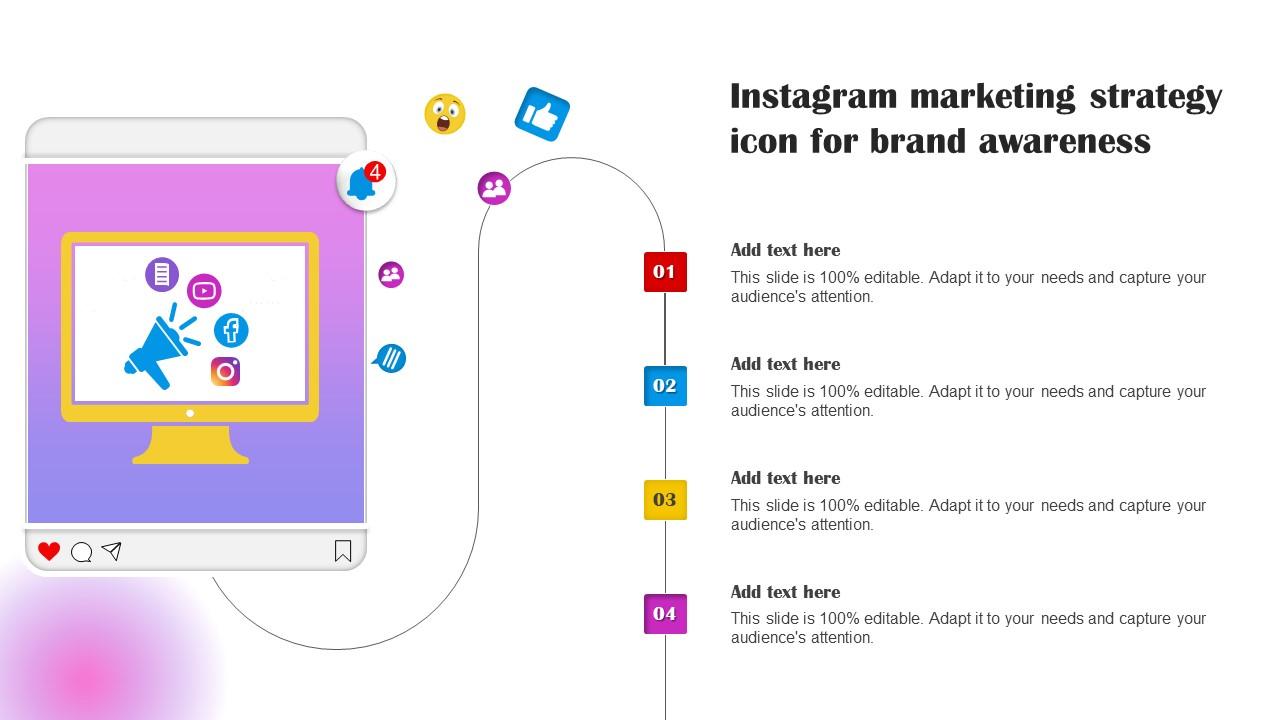 Instagram Marketing Strategy Icon For Brand Awareness