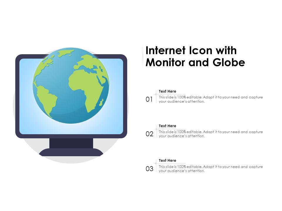 Internet icon with monitor and globe Slide01
