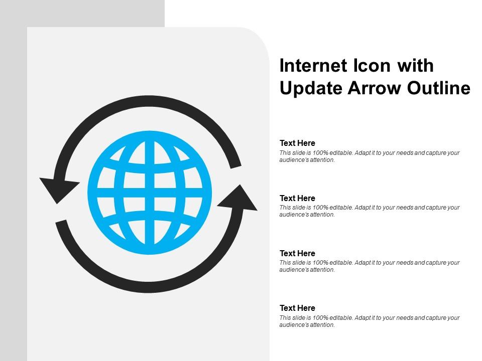 Internet icon with update arrow outline Slide01