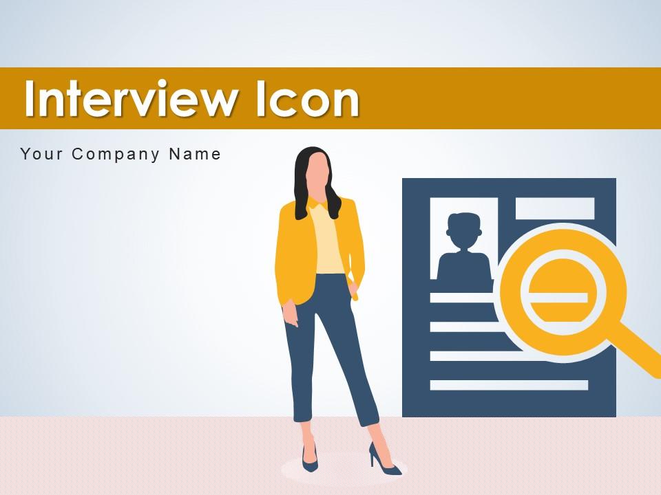Interview icon candidate resume conferencing conducting evaluating Slide01