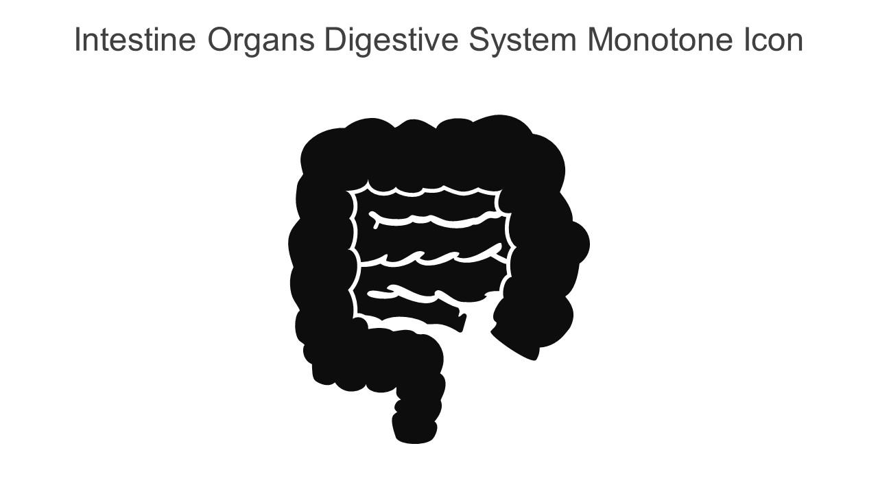 Intestine Organs Digestive System Monotone Icon In Powerpoint Pptx Png And Editable Eps Format