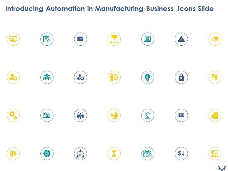 Introducing automation in manufacturing business icons slide ppt powerpoint presentation Slide01