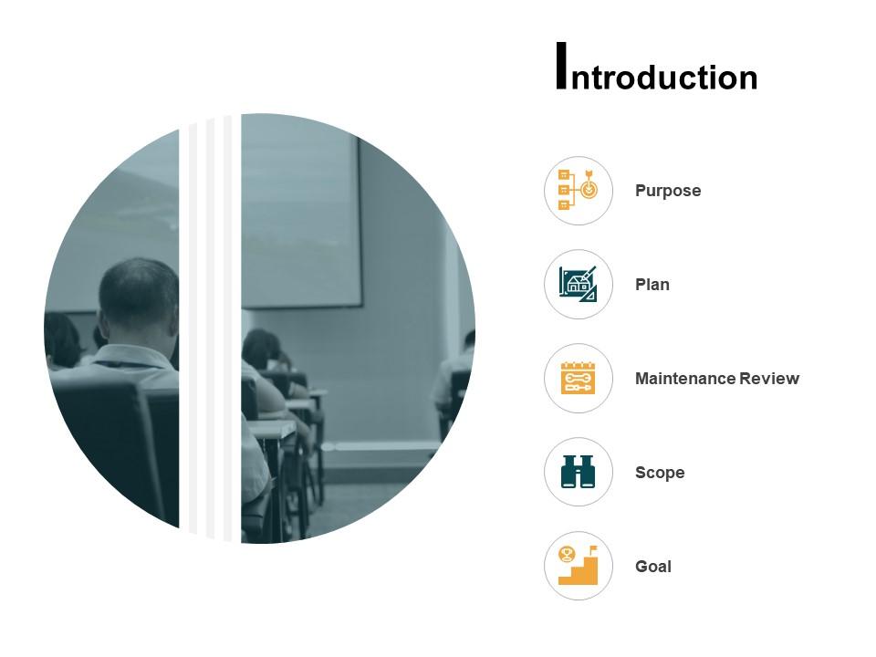 Introduction purpose maintenance review ppt powerpoint presentation icon outline Slide01