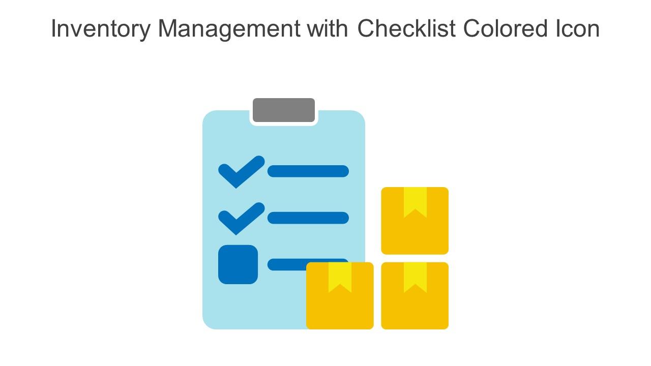 Inventory Management With Checklist Colored Icon In Powerpoint Pptx Png And Editable Eps Format Slide01