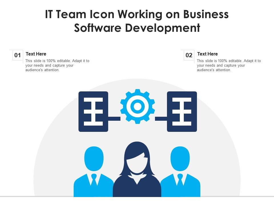It team icon working on business software development Slide01