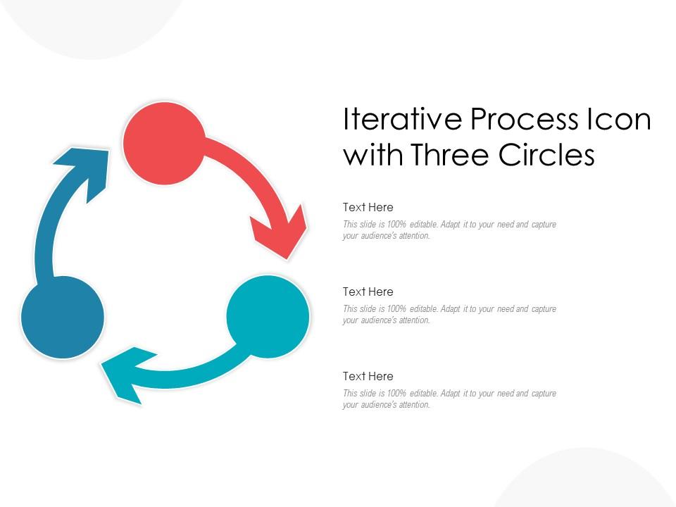 Iterative process icon with three circles Slide01