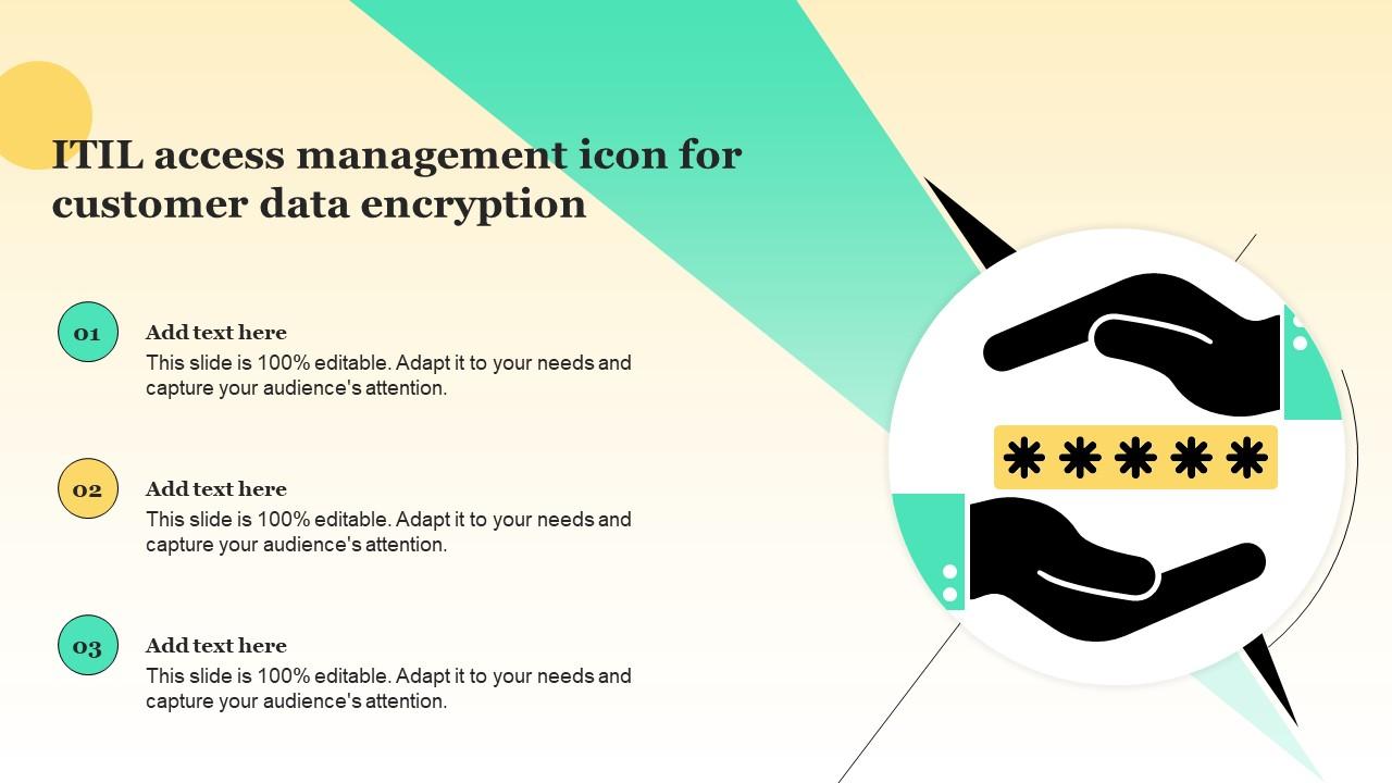 ITIL Access Management Icon For Customer Data Encryption
