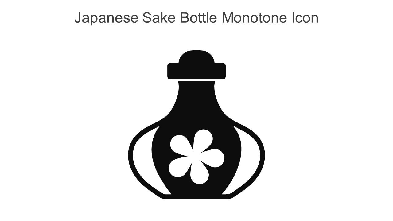 Japanese Sake Bottle Monotone Icon In Powerpoint Pptx Png And Editable Eps Format