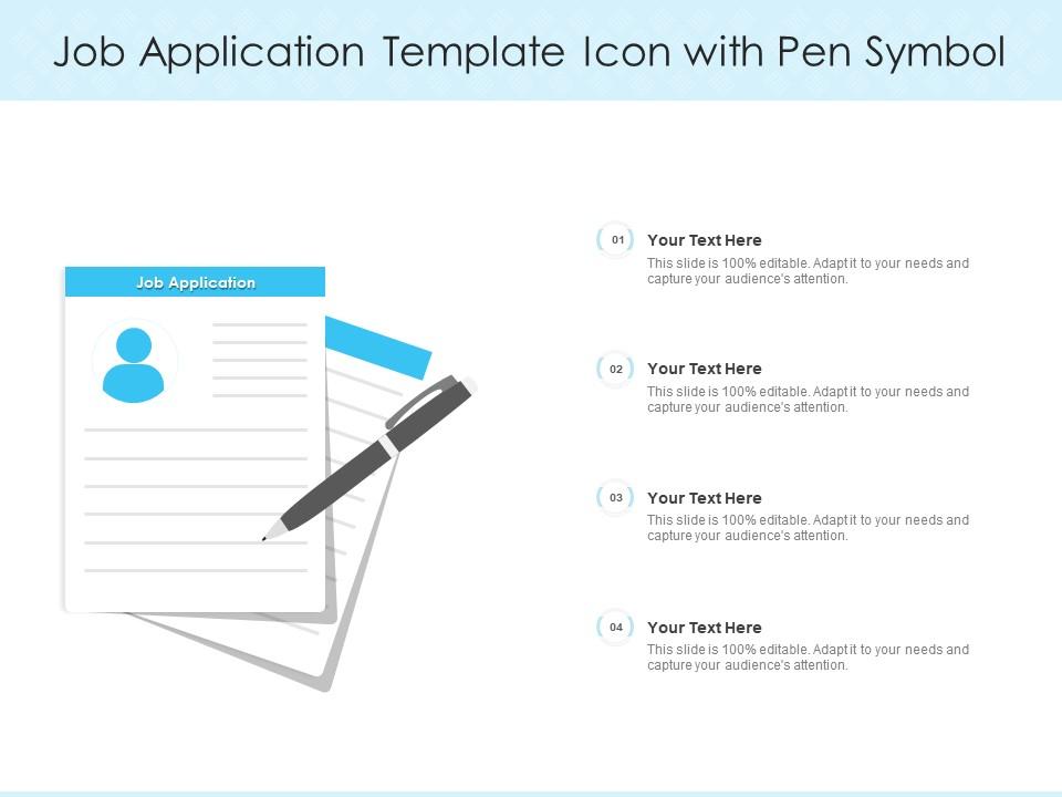 Job application template icon with pen symbol Slide01