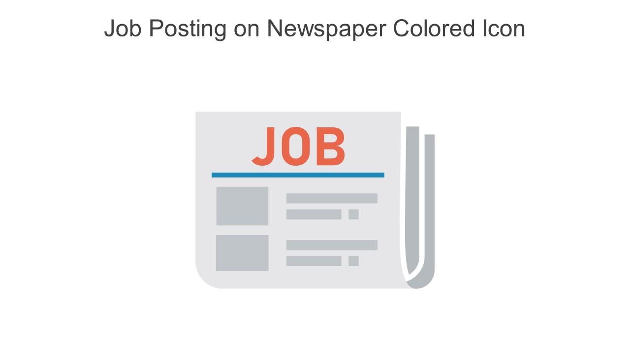 Job Posting On Newspaper Colored Icon In Powerpoint Pptx Png And Editable Eps Format Slide01