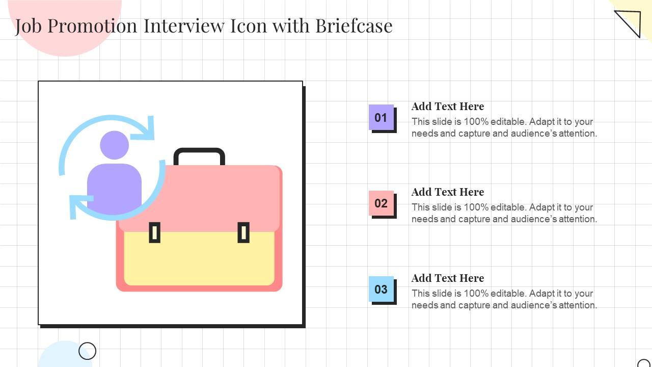 Job Promotion Interview Icon With Briefcase Slide01
