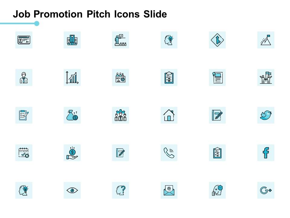 Job promotion pitch icons slide checklist ppt powerpoint presentation file Slide01