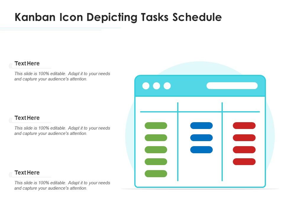 Kanban icon depicting tasks schedule Slide01