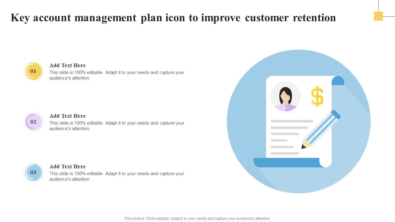 Key Account Management Plan Icon To Improve Customer Retention Slide01