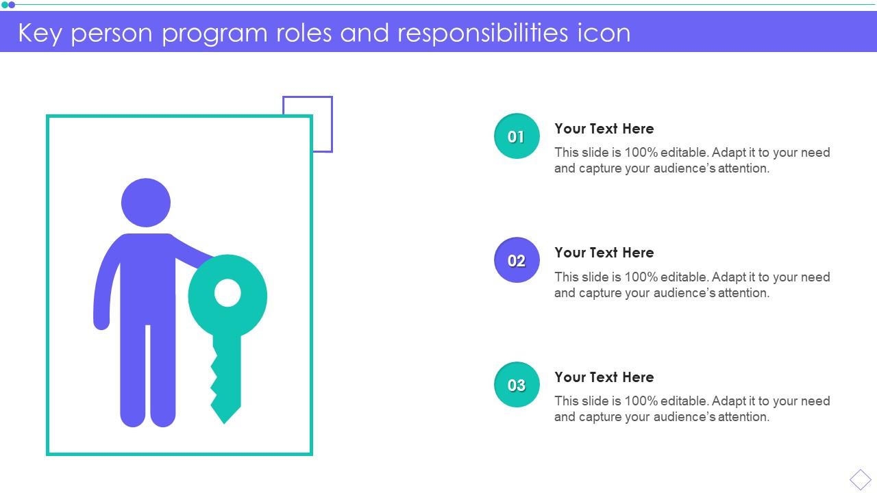 Key Person Program Roles And Responsibilities Icon Slide01