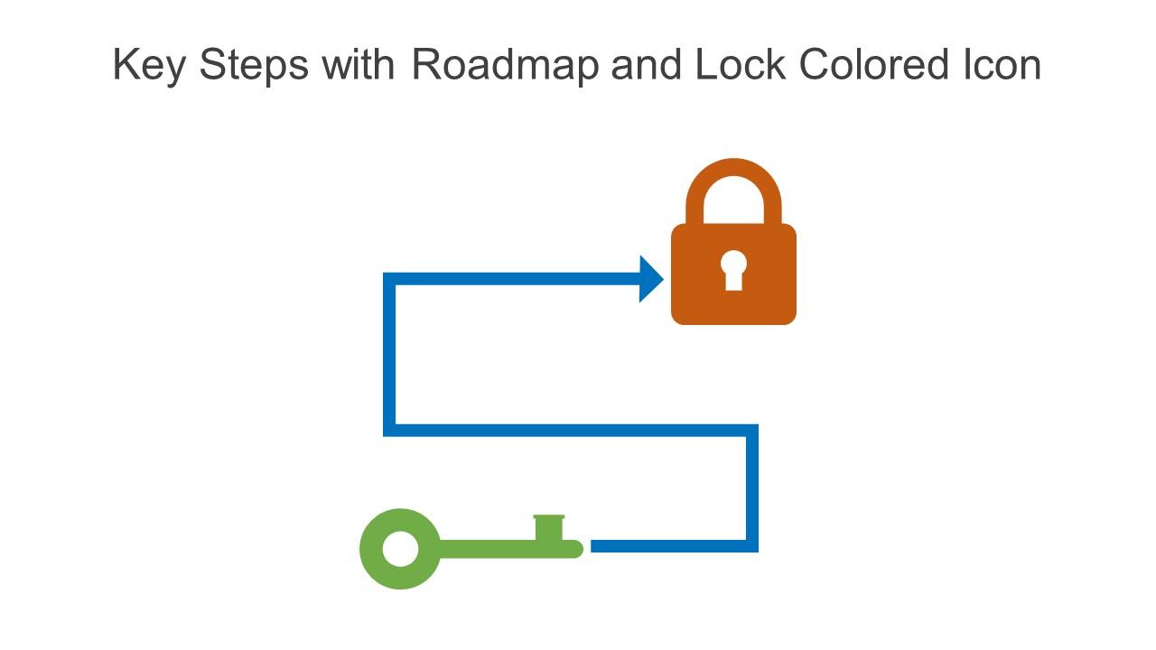 Key Steps With Roadmap And Lock Colored Icon In Powerpoint Pptx Png And Editable Eps Format Slide01