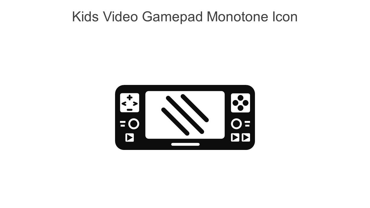 Kids Video Gamepad Monotone Icon In Powerpoint Pptx Png And Editable Eps Format