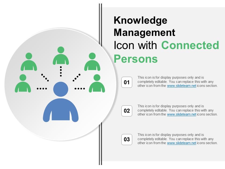 Knowledge management icon with connected persons Slide01