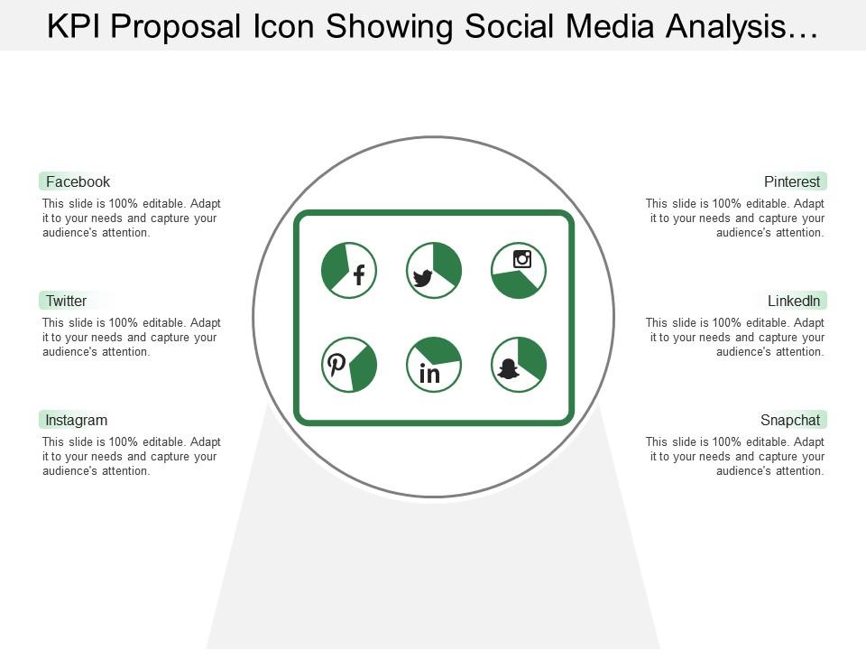 Kpi proposal icon showing social media analysis dashboard Slide01