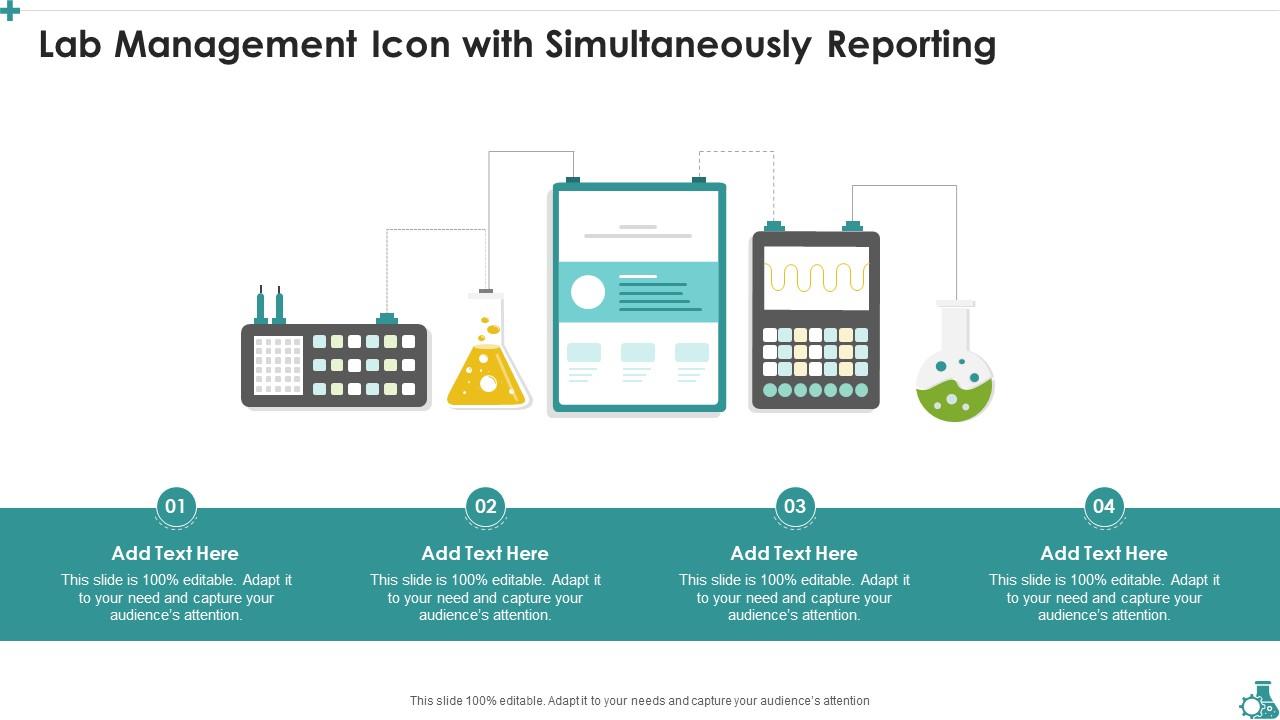Lab Management Icon With Simultaneously Reporting Slide01