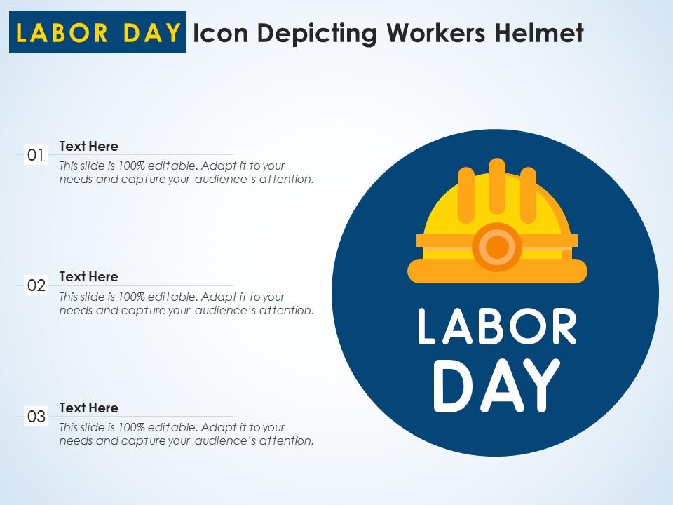 Labor day icon depicting workers helmet Slide01