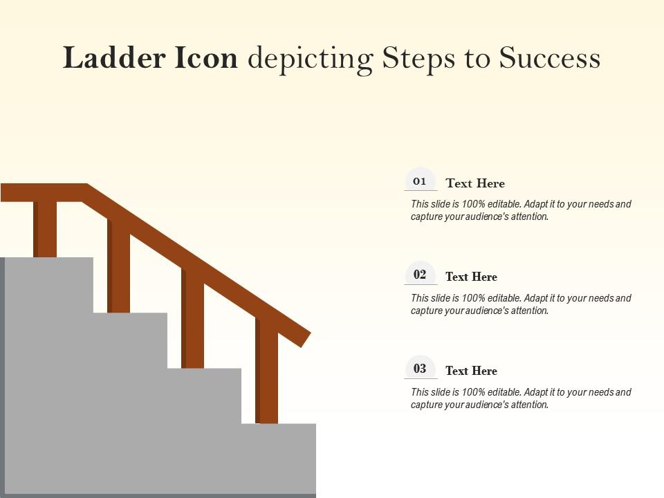 Ladder icon depicting steps to success Slide01