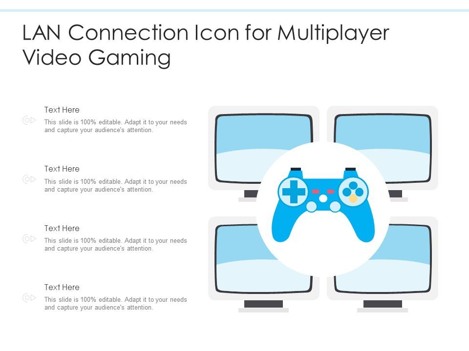 Lan connection icon for multiplayer video gaming Slide01