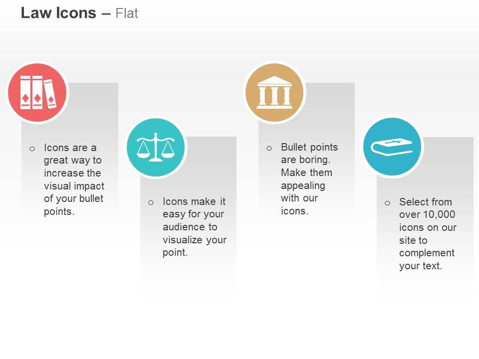 Law books scale court house bible ppt icons graphics Slide01