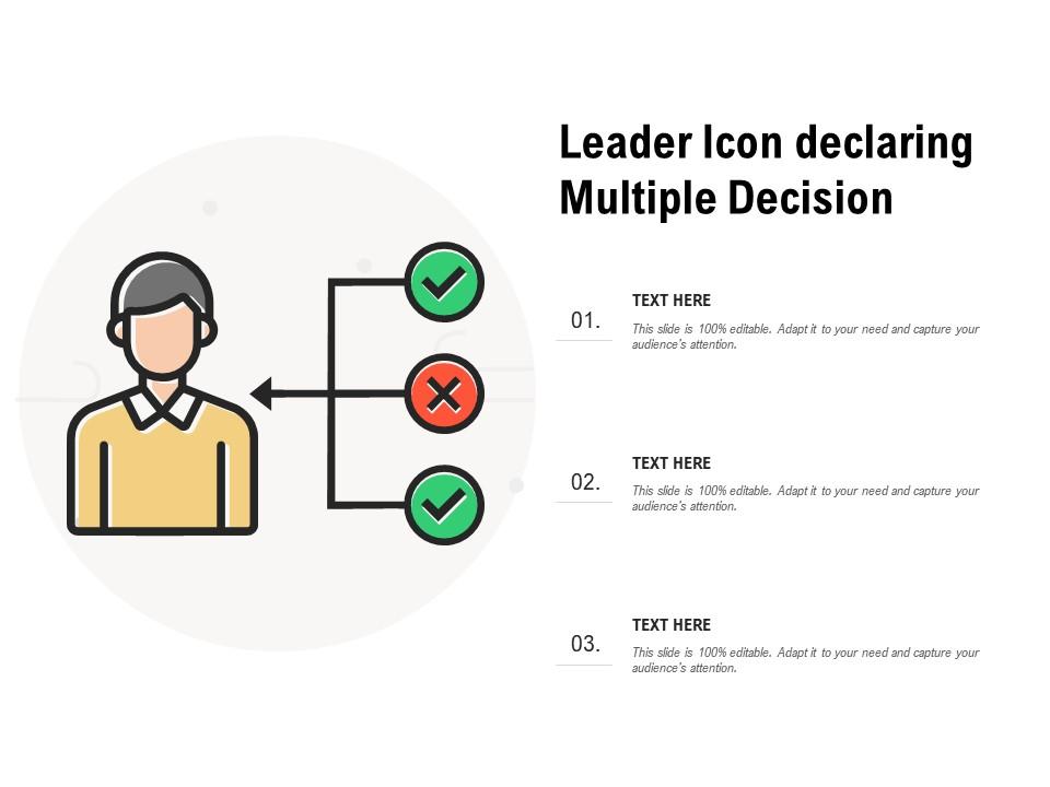 Leader icon declaring multiple decision Slide01