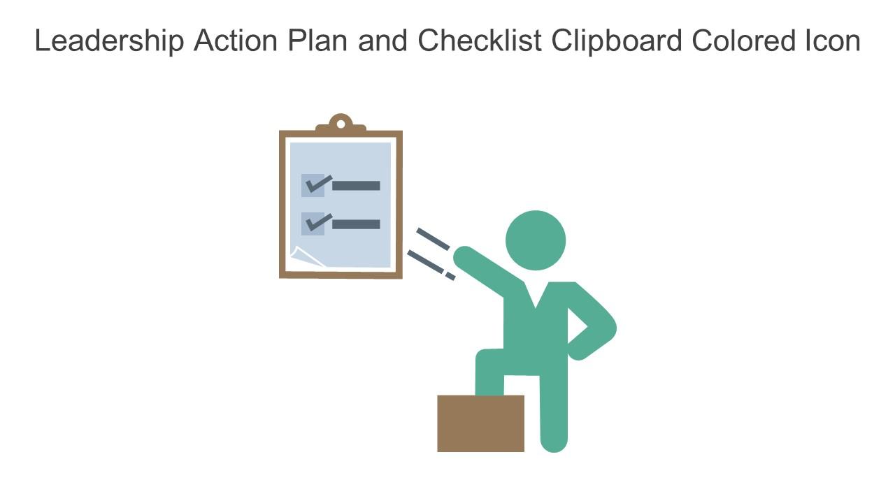 Leadership Action Plan And Checklist Clipboard Colored Icon In Powerpoint Pptx Png And Editable Eps Format Slide01